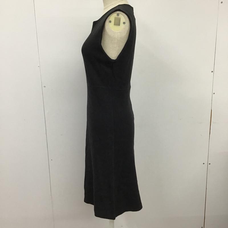 アニエス・ベー agnes b. ワンピース ひざ丈スカート ノースリーブ 1 無地 黒 / ブラック /  レディース USED 古着 中古 10097692