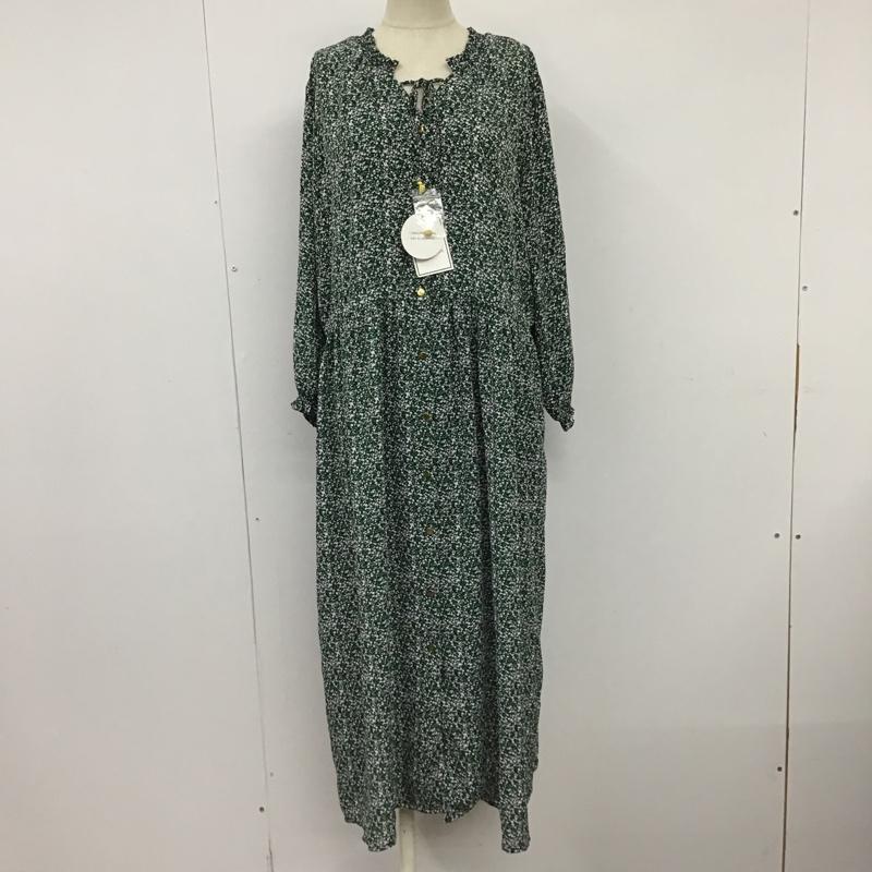 ロペピクニック ROPE' PICNIC ワンピース ひざ丈スカート GDE-59130-B 2WAY アソート柄ワンピース 前後着 タグ付き 40 花柄 緑 / グリーン / X 白 / ホワイト / X 黒 / ブラック /  レディース USED 古着 中古 10097696