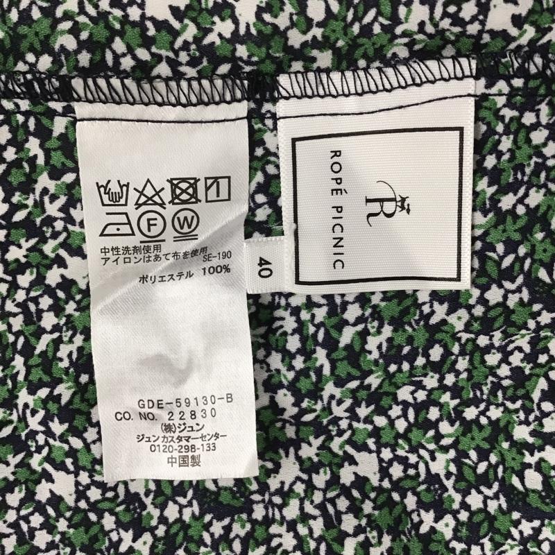 ロペピクニック ROPE' PICNIC ワンピース ひざ丈スカート GDE-59130-B 2WAY アソート柄ワンピース 前後着 タグ付き 40 花柄 緑 / グリーン / X 白 / ホワイト / X 黒 / ブラック /  レディース USED 古着 中古 10097696