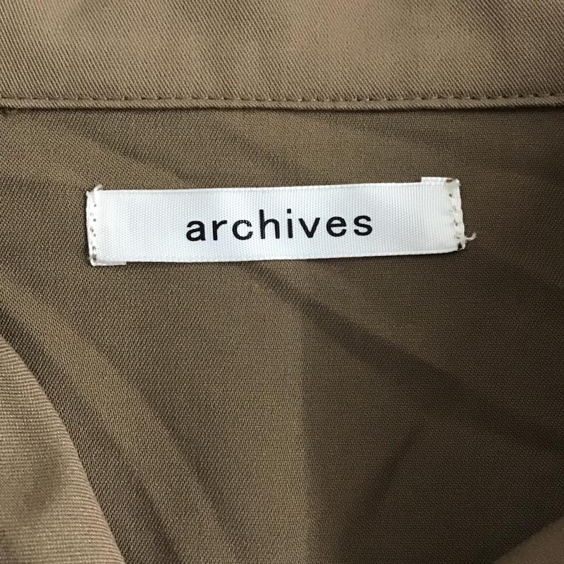 アルシーヴ archives ワンピース ロングスカート OP-0867 部分プリーツ長袖トレンチワンピース FREE 無地 ベージュ / ベージュ / X 茶 / ブラウン /  レディース USED 古着 中古 10097697
