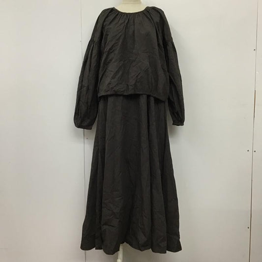 ビームス ハート BEAMS HEART ワンピース ロングスカート 43-26-1525-928 ブラウスレイヤードワンピース セット ノースリーブワンピース 無地 チャコールグレー / チャコールグレー /  レディース USED 古着 中古 10097704