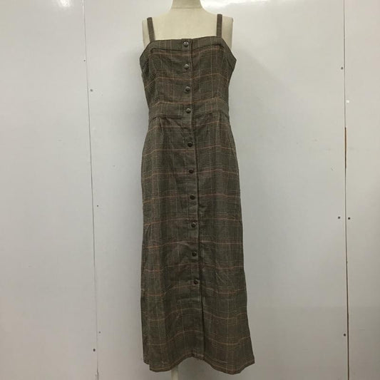 ローリーズファーム LOWRYS FARM ワンピース ひざ丈スカート LF717057TS マエボタンタイトキャミワンピース L チェック ベージュ / ベージュ / X 黒 / ブラック / X 橙 / オレンジ /  レディース USED 古着 中古 10097708