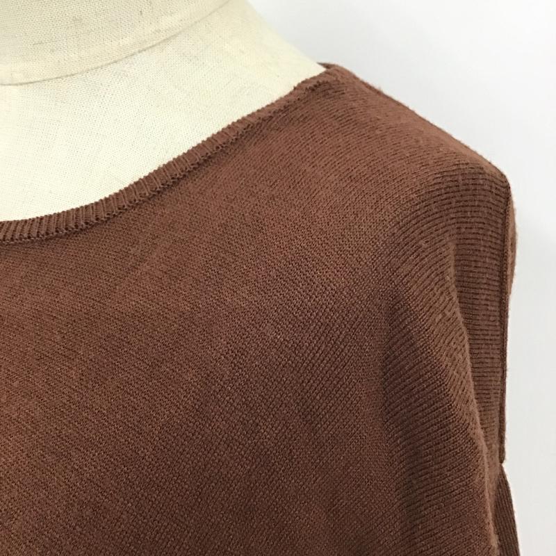 デミルクスビームス Demi-Luxe BEAMS ニット、セーター 長袖 68-15-0392-231 クルーネック 無地 茶 / ブラウン /  レディース USED 古着 中古 10097713