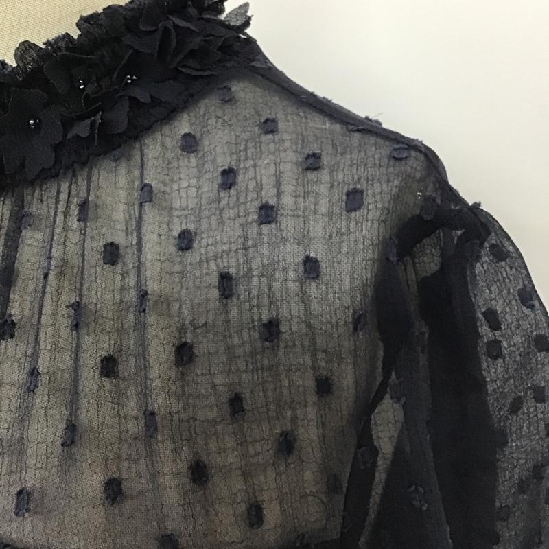 ザラベーシック ZARA BASIC ワンピース ひざ丈スカート 7200 023 409 シアー M ドット 紺 / ネイビー /  レディース USED 古着 中古 10097739