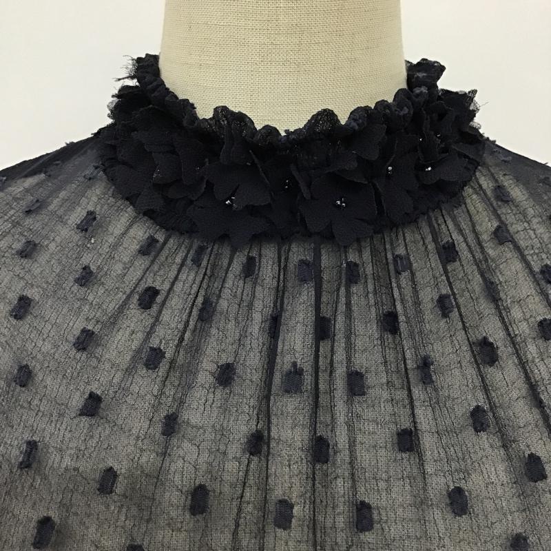ザラベーシック ZARA BASIC ワンピース ひざ丈スカート 7200 023 409 シアー M ドット 紺 / ネイビー /  レディース USED 古着 中古 10097739