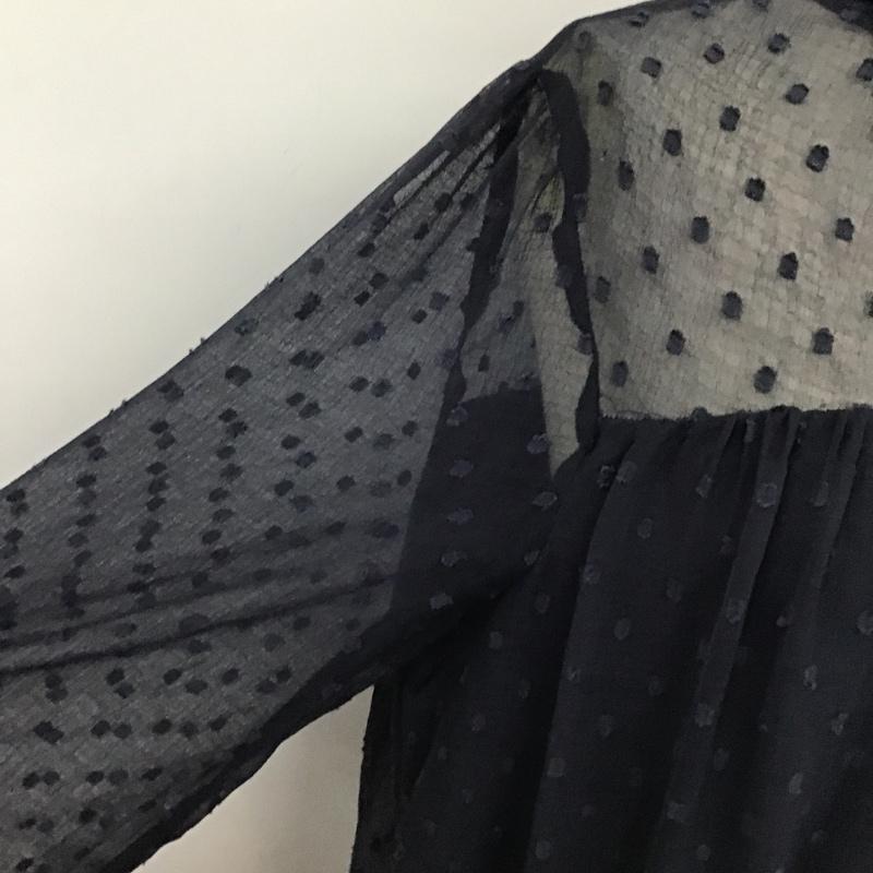 ザラベーシック ZARA BASIC ワンピース ひざ丈スカート 7200 023 409 シアー M ドット 紺 / ネイビー /  レディース USED 古着 中古 10097739