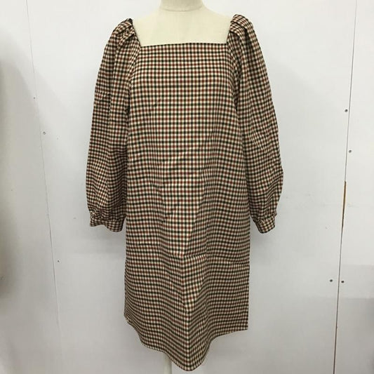 ザラ ZARA ワンピース ミニスカート 0387 160 075 スクエアネック S チェック ベージュ / ベージュ / X 黒 / ブラック / X えんじ / ワインレッド /  レディース USED 古着 中古 10097743