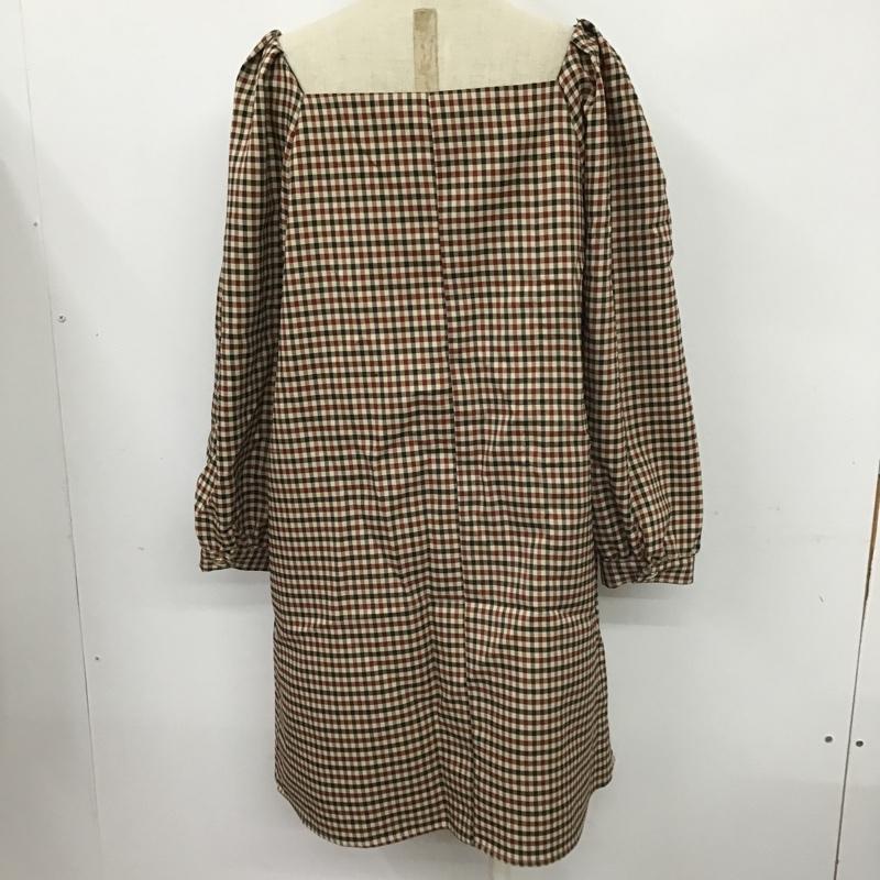 ザラ ZARA ワンピース ミニスカート 0387 160 075 スクエアネック S チェック ベージュ / ベージュ / X 黒 / ブラック / X えんじ / ワインレッド /  レディース USED 古着 中古 10097743