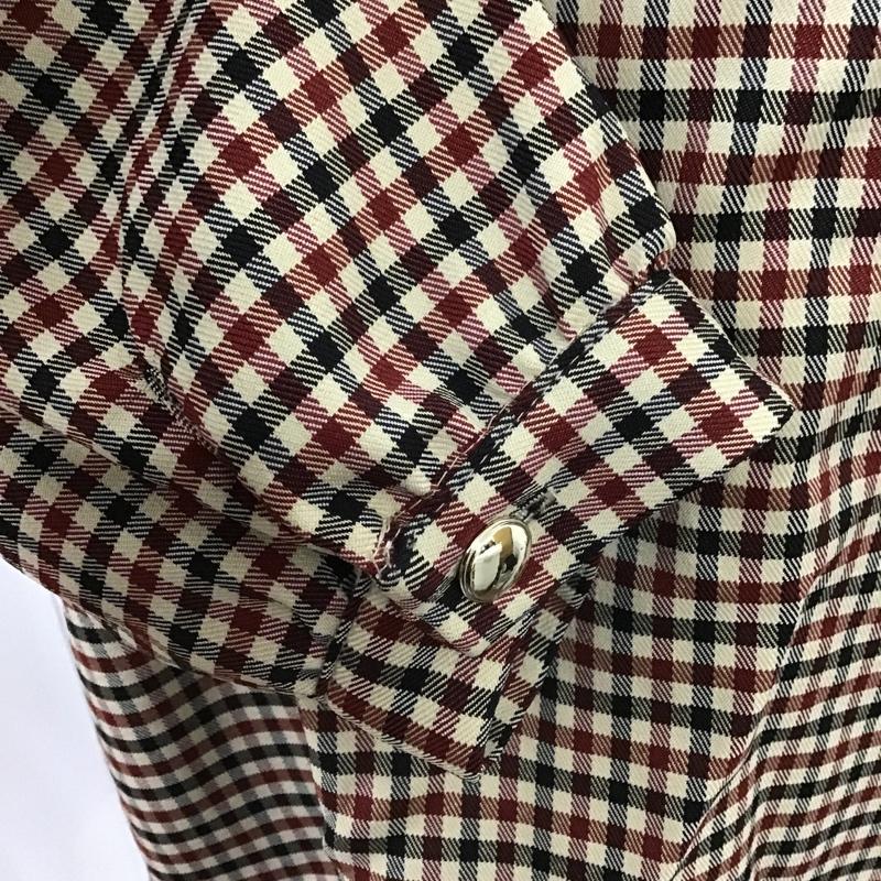 ザラ ZARA ワンピース ミニスカート 0387 160 075 スクエアネック S チェック ベージュ / ベージュ / X 黒 / ブラック / X えんじ / ワインレッド /  レディース USED 古着 中古 10097743