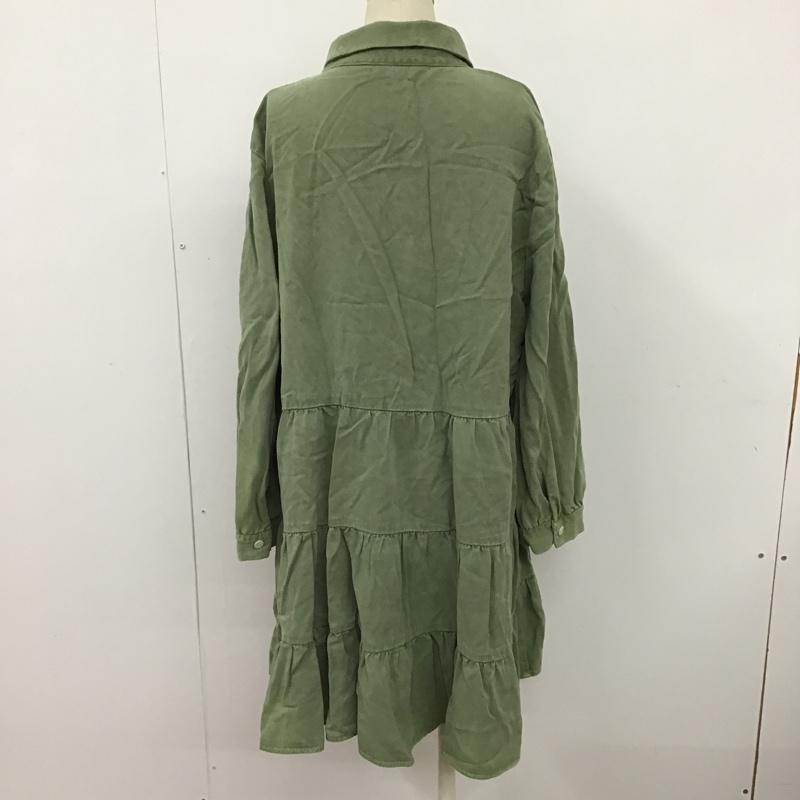 ザラ ZARA ワンピース ミニスカート 2533 499 506 ティアード XL 無地 カーキ / カーキ /  レディース USED 古着 中古 10097745