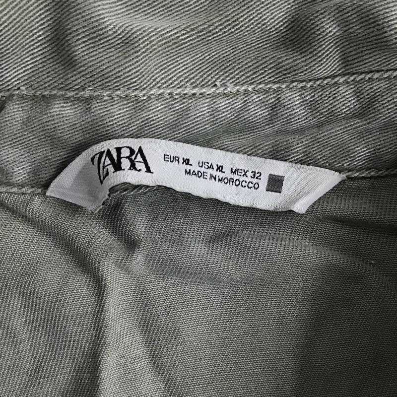 ザラ ZARA ワンピース ミニスカート 2533 499 506 ティアード XL 無地 カーキ / カーキ /  レディース USED 古着 中古 10097745