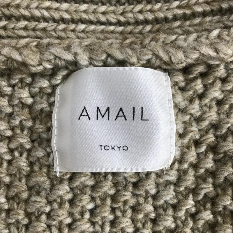 アマイル AMAIL カーディガン 長袖 020270003 カーディガン 長袖ニットカーディガン リブニットカーディガン FREE 無地 カーキ / カーキ /  レディース USED 古着 中古 10097765