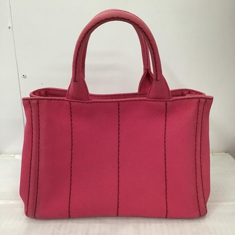 プラダ PRADA トートバッグ トートバッグ キャンバス ロゴ、文字 桃 / ピンク /  レディース USED 古着 中古 10097805