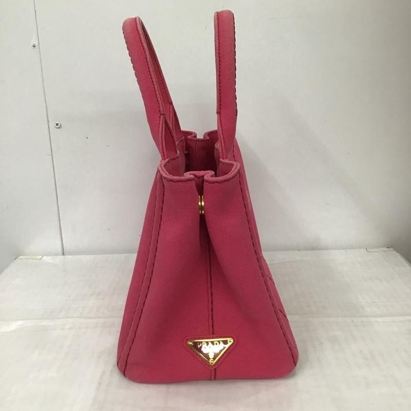 プラダ PRADA トートバッグ トートバッグ キャンバス ロゴ、文字 桃 / ピンク /  レディース USED 古着 中古 10097805