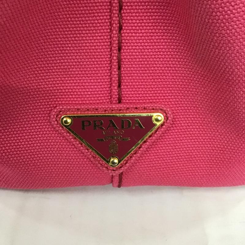 プラダ PRADA トートバッグ トートバッグ キャンバス ロゴ、文字 桃 / ピンク /  レディース USED 古着 中古 10097805