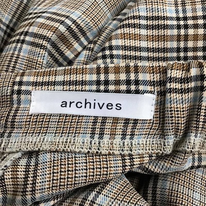 アルシーヴ archives スカート ロングスカート 90522 プリーツ フレア チェック ベージュ / ベージュ / X 茶 / ブラウン / X 黒 / ブラック / X 水色 / ライトブルー /  レディース USED 古着 中古 10097811