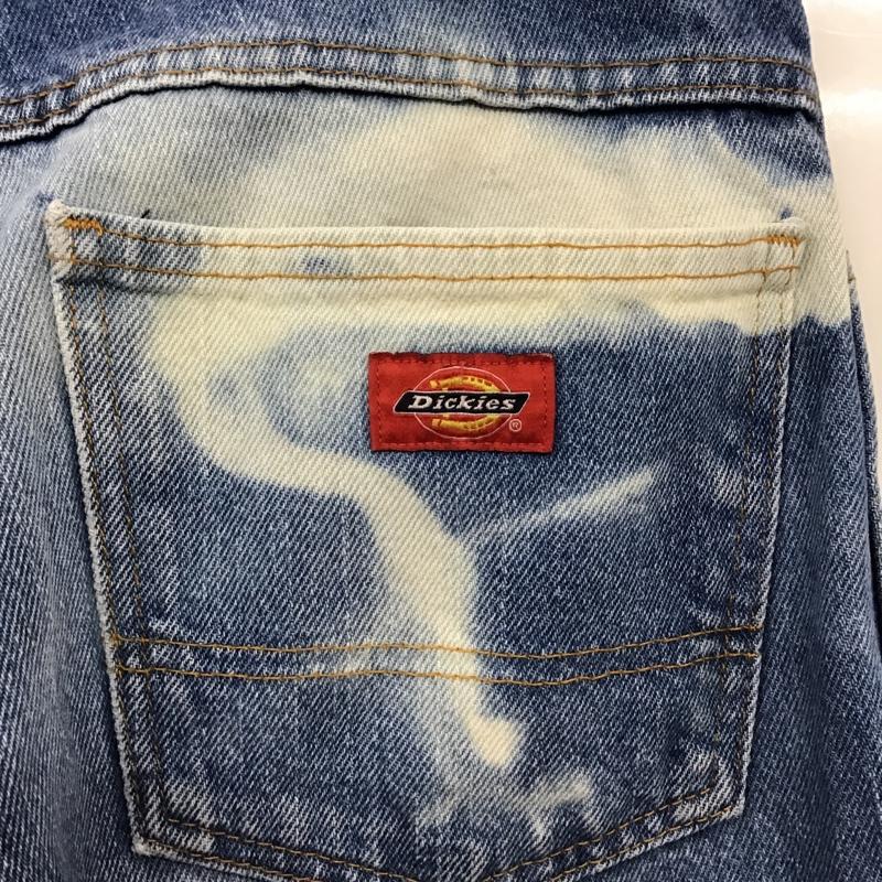 ディッキーズ Dickies パンツ デニム、ジーンズ デニムパンツ ストレートパンツ ワイドパンツ カジュアルパンツ ダメージ加工 33インチ 総柄 インディゴ / インディゴ /  メンズ USED 古着 中古 10097828