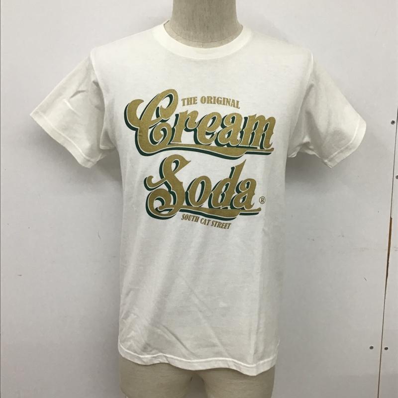 クリームソーダ CREAMSODA Tシャツ 半袖 半袖カットソー プリントTシャツ クルーネックカットソー S プリント 白 / ホワイト /  メンズ USED 古着 中古 10097868