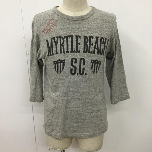 ウエアハウス WAREHOUSE カットソー 長袖 長袖カットソー プリントTシャツ クルーネックカットソー S ロゴ、文字 灰 / グレー /  メンズ USED 古着 中古 10097874