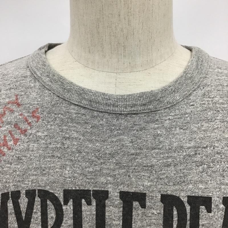 ウエアハウス WAREHOUSE カットソー 長袖 長袖カットソー プリントTシャツ クルーネックカットソー S ロゴ、文字 灰 / グレー /  メンズ USED 古着 中古 10097874