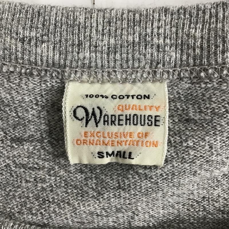 ウエアハウス WAREHOUSE カットソー 長袖 長袖カットソー プリントTシャツ クルーネックカットソー S ロゴ、文字 灰 / グレー /  メンズ USED 古着 中古 10097874