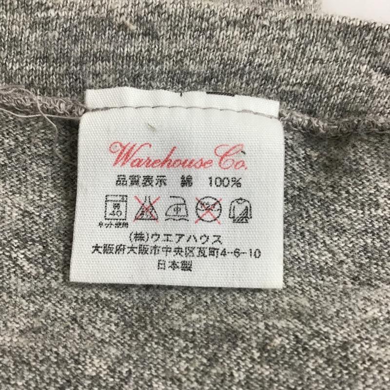 ウエアハウス WAREHOUSE カットソー 長袖 長袖カットソー プリントTシャツ クルーネックカットソー S ロゴ、文字 灰 / グレー /  メンズ USED 古着 中古 10097874