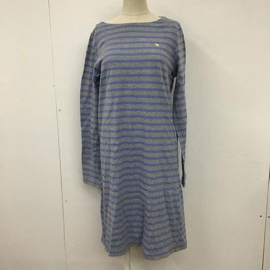 アーノルドパーマー Arnold Palmer ワンピース ひざ丈スカート カットソーワンピ ボーダー 4 ワンポイント 青 / ブルー / X 灰 / グレー /  レディース USED 古着 中古 10097888