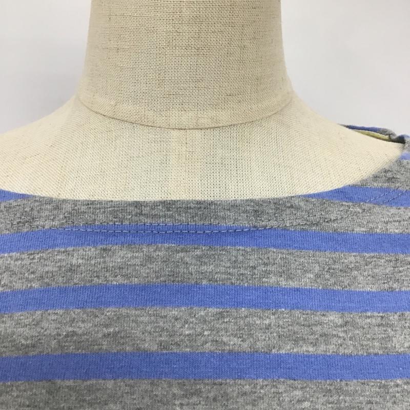 アーノルドパーマー Arnold Palmer ワンピース ひざ丈スカート カットソーワンピ ボーダー 4 ワンポイント 青 / ブルー / X 灰 / グレー /  レディース USED 古着 中古 10097888