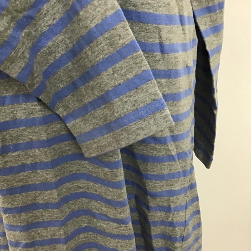 アーノルドパーマー Arnold Palmer ワンピース ひざ丈スカート カットソーワンピ ボーダー 4 ワンポイント 青 / ブルー / X 灰 / グレー /  レディース USED 古着 中古 10097888