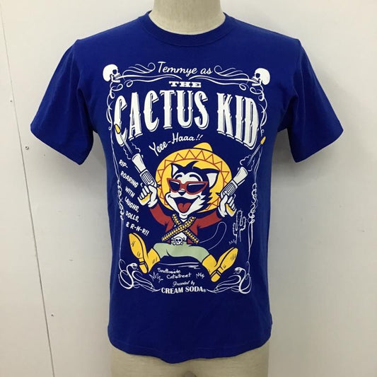 クリームソーダ CREAMSODA Tシャツ 半袖 TEMMYE クルーネック プリント S ロゴ、文字 青 / ブルー /  メンズ USED 古着 中古 10097898