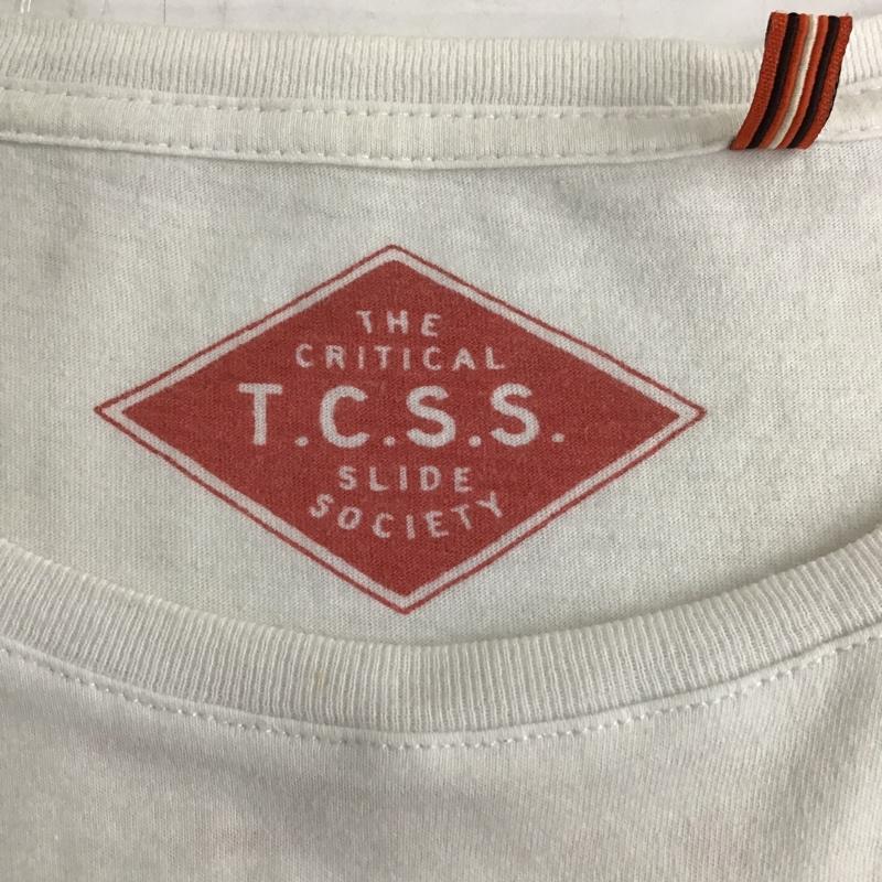 ティーシーエスエス TCSS Tシャツ 半袖 クルーネック S ロゴ、文字 白 / ホワイト /  メンズ USED 古着 中古 10097899