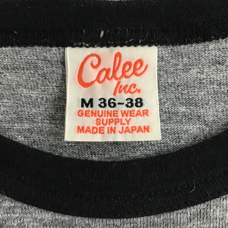 キャリー CALEE Tシャツ 半袖 リンガーTシャツ M ロゴ、文字 黒 / ブラック / X 灰 / グレー /  メンズ USED 古着 中古 10097900