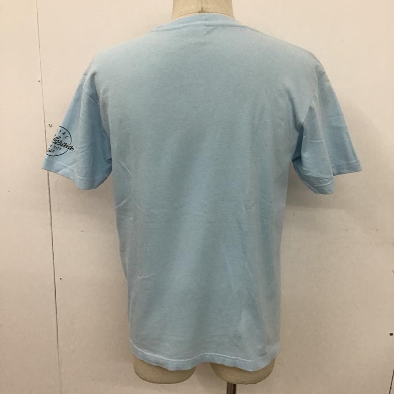 ロイヤル roial Tシャツ 半袖 フォトプリント クルーネック L ロゴ、文字 水色 / ライトブルー /  メンズ USED 古着 中古 10097905