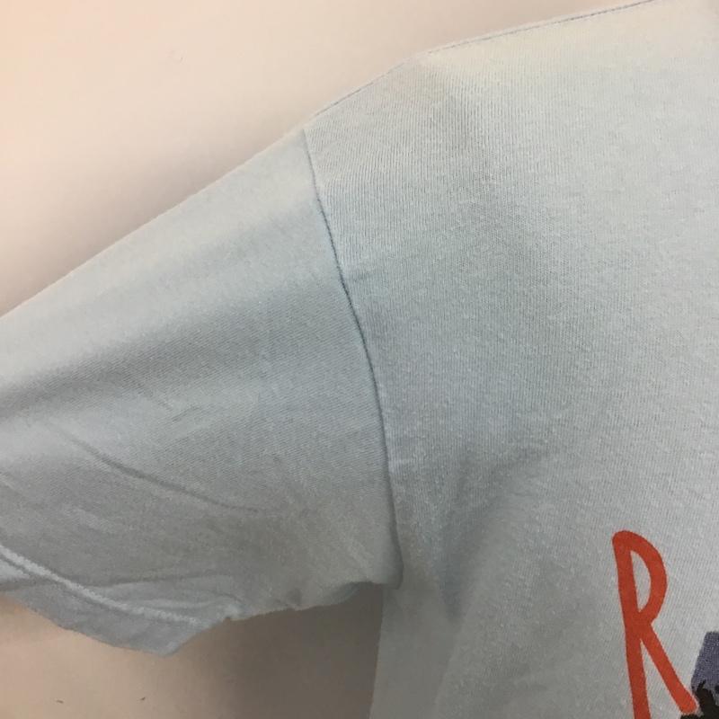 ロイヤル roial Tシャツ 半袖 フォトプリント クルーネック L ロゴ、文字 水色 / ライトブルー /  メンズ USED 古着 中古 10097905