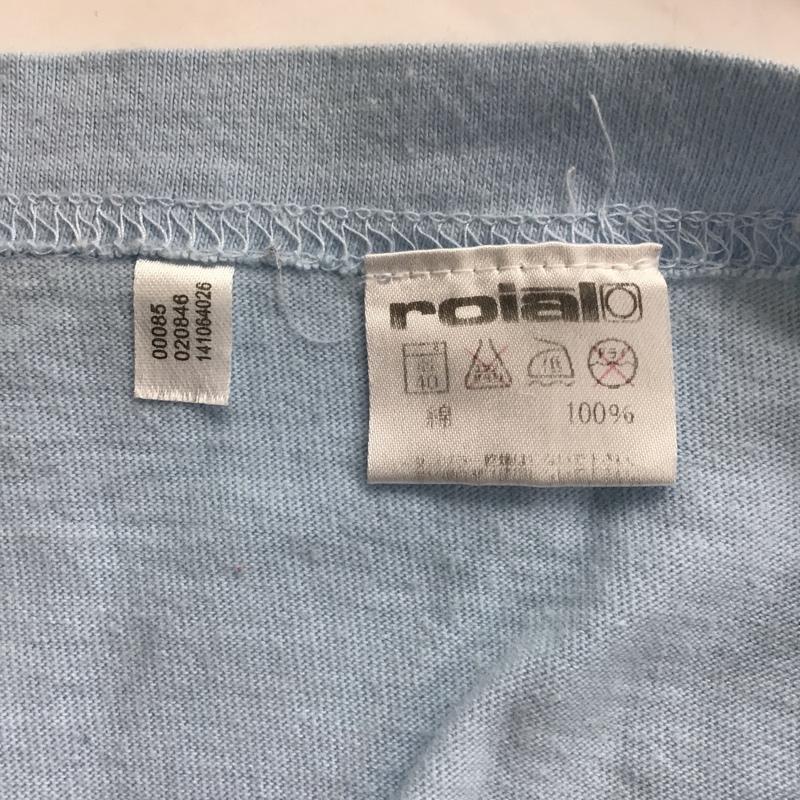ロイヤル roial Tシャツ 半袖 フォトプリント クルーネック L ロゴ、文字 水色 / ライトブルー /  メンズ USED 古着 中古 10097905