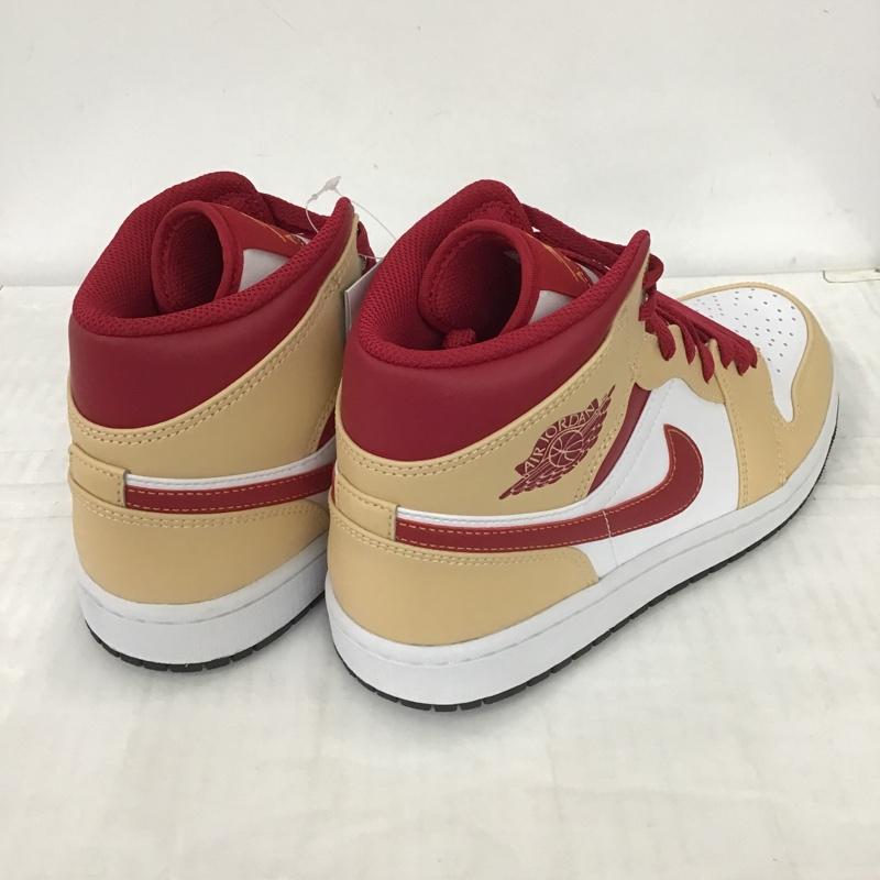 ナイキ NIKE スニーカー スニーカー 554724 201 AIR JORDAN 1 MID 26.5cm 箱有 26.5cm ワンポイント 白 / ホワイト / X ベージュ / ベージュ / X ボルドー / ボルドー /  メンズ USED 古着 中古 10097909