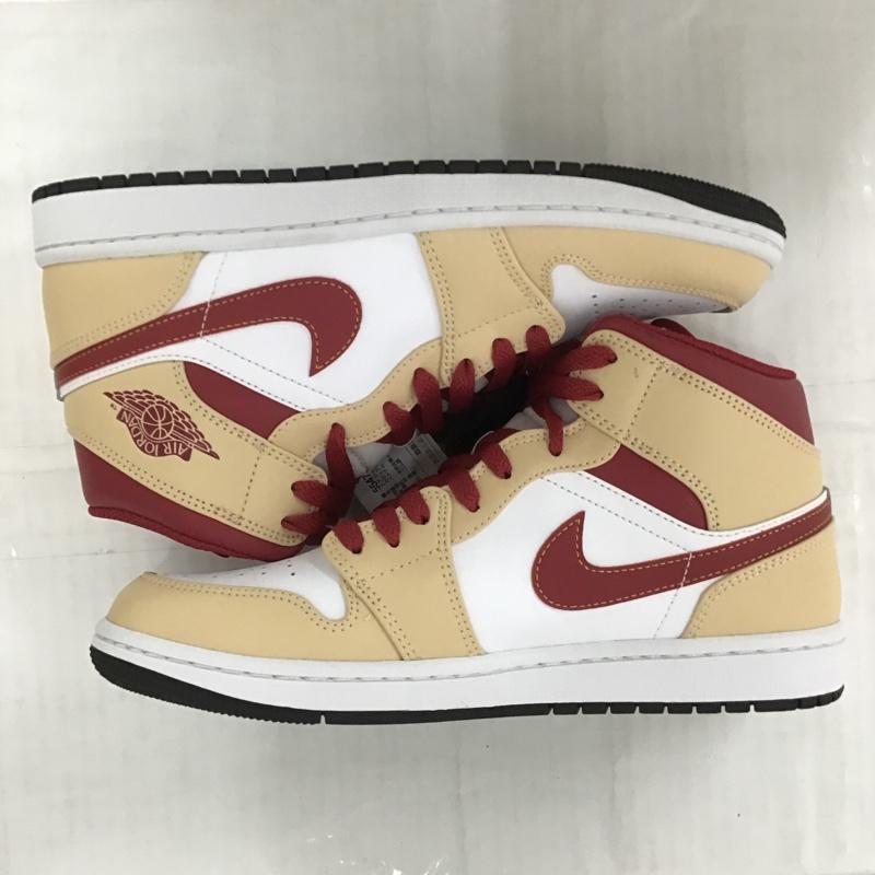 ナイキ NIKE スニーカー スニーカー 554724 201 AIR JORDAN 1 MID 26.5cm 箱有 26.5cm ワンポイント 白 / ホワイト / X ベージュ / ベージュ / X ボルドー / ボルドー /  メンズ USED 古着 中古 10097909