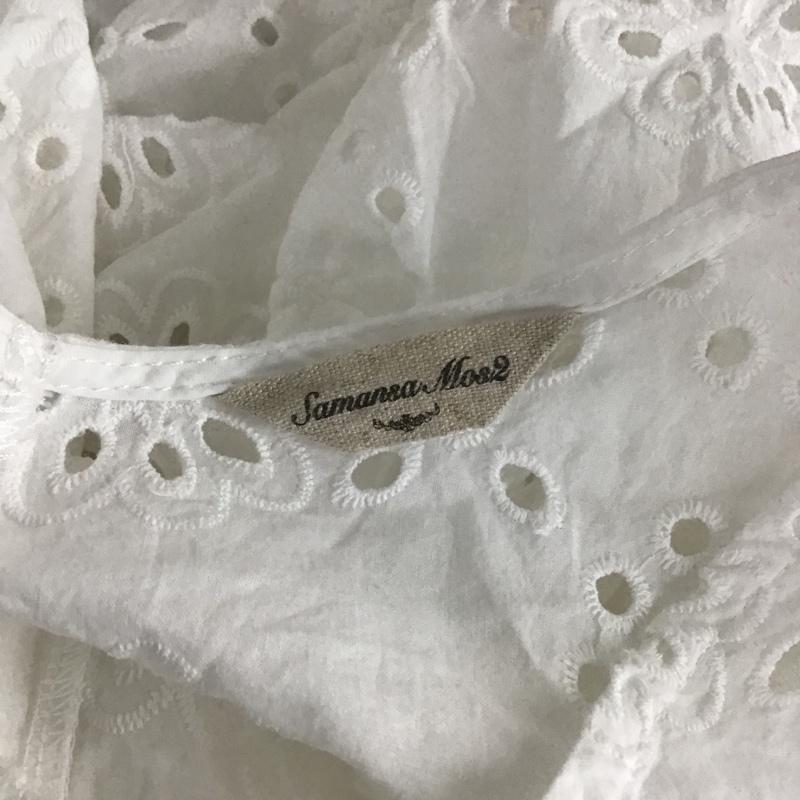 サマンサモスモス Samansa Mos2 カットソー 半袖 半袖カットソー Vネック 総柄 花柄 ノースリーブカットソー FREE 花柄 白 / ホワイト /  レディース USED 古着 中古 10097940