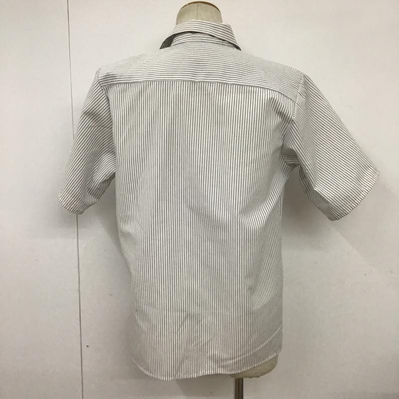 レッドキャップ RED KAP シャツ、ブラウス 半袖 ワークシャツ M ストライプ 白 / ホワイト / X 紺 / ネイビー /  メンズ USED 古着 中古 10097962