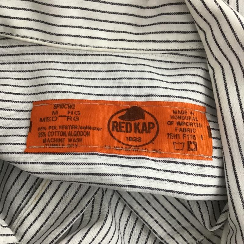 レッドキャップ RED KAP シャツ、ブラウス 半袖 ワークシャツ M ストライプ 白 / ホワイト / X 紺 / ネイビー /  メンズ USED 古着 中古 10097962