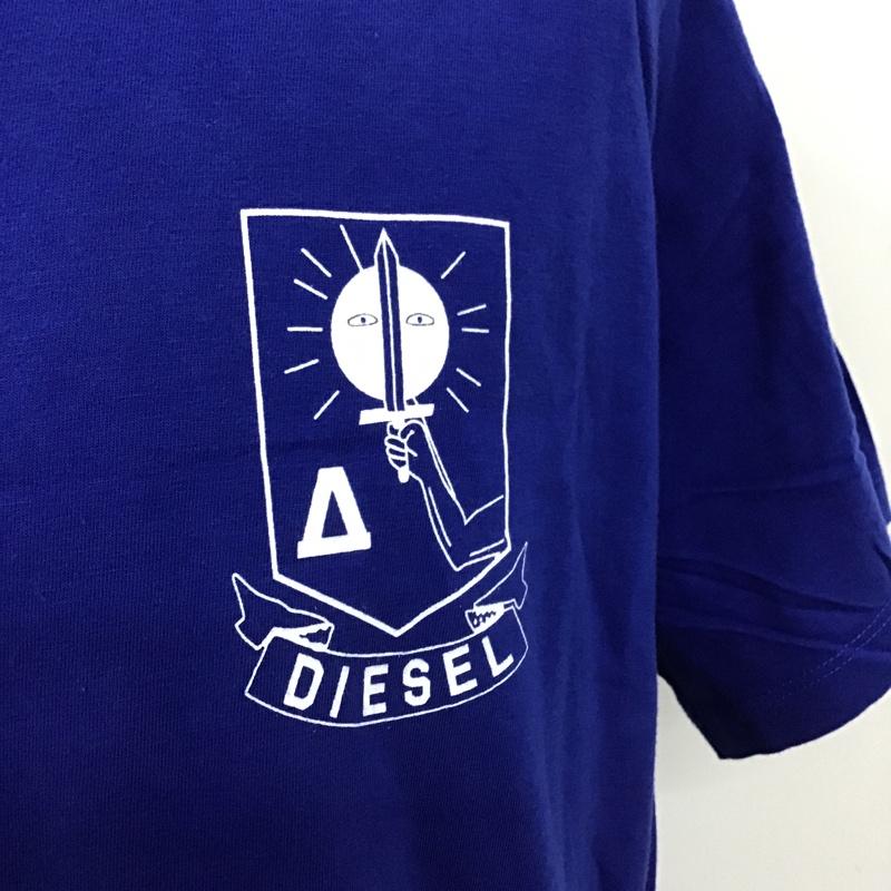 ディーゼル DIESEL Tシャツ 半袖 半袖カットソー プリントTシャツ クルーネックカットソー L プリント 青 / ブルー /  メンズ USED 古着 中古 10097973