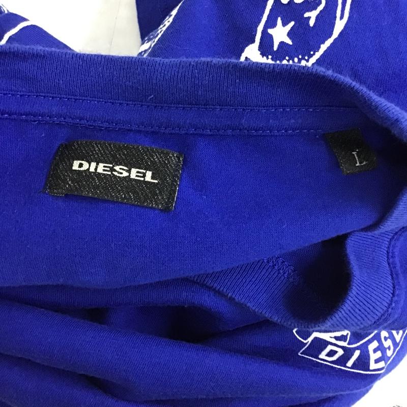 ディーゼル DIESEL Tシャツ 半袖 半袖カットソー プリントTシャツ クルーネックカットソー L プリント 青 / ブルー /  メンズ USED 古着 中古 10097973