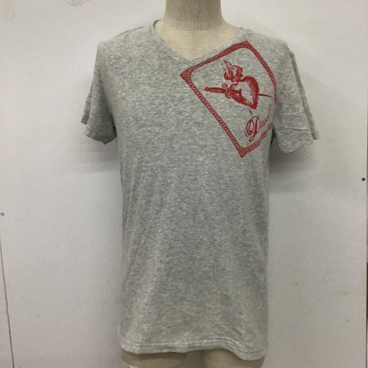 ディーゼル DIESEL Tシャツ 半袖 半袖カットソー プリントTシャツ クルーネックカットソー L プリント 灰 / グレー /  メンズ USED 古着 中古 10097975