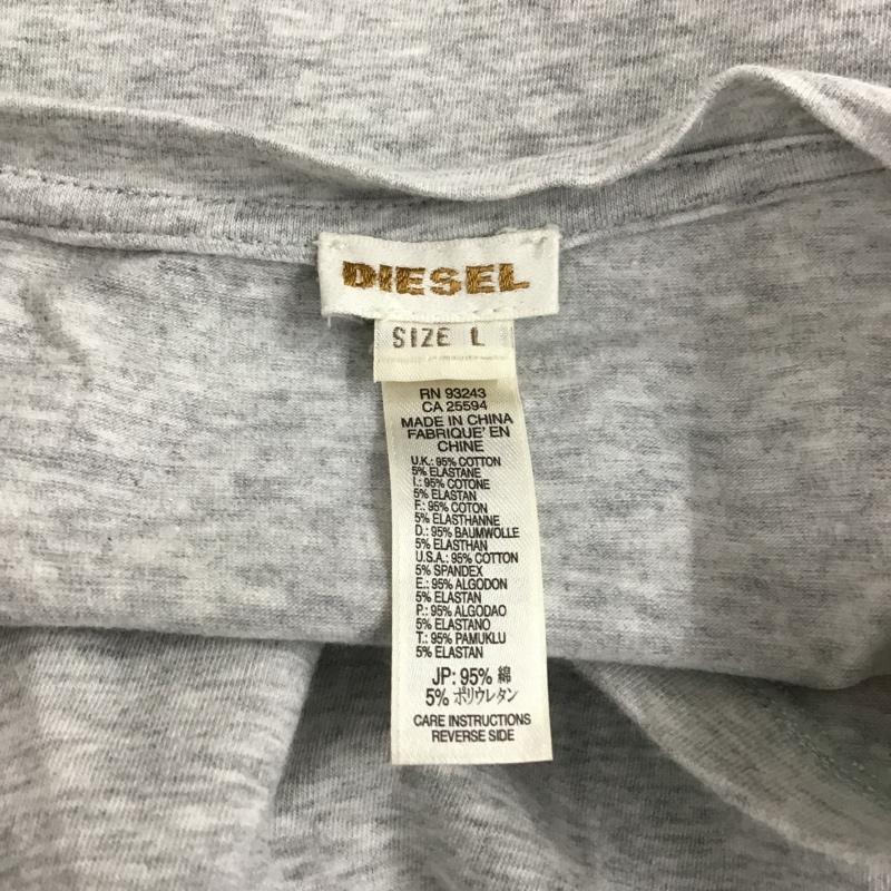 ディーゼル DIESEL Tシャツ 半袖 半袖カットソー プリントTシャツ クルーネックカットソー L プリント 灰 / グレー /  メンズ USED 古着 中古 10097975