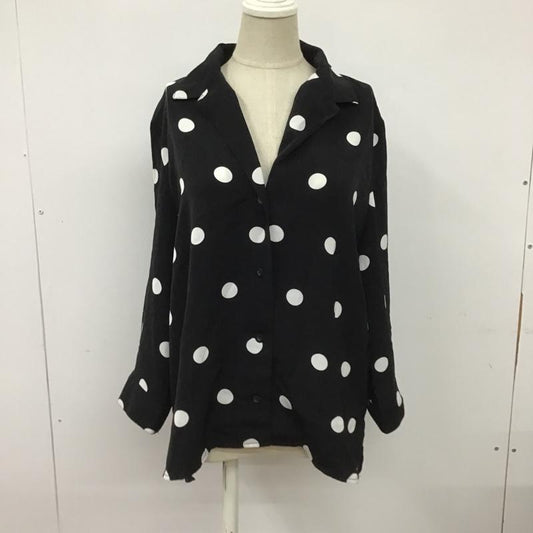 マウジー MOUSSY シャツ、ブラウス 七分袖 010BSG30-1140 ポルカドットシャツ 七分丈シャツ カラーシャツ 総柄シャツ カラーシャツ 7号 ドット 黒 / ブラック / X 白 / ホワイト /  レディース USED 古着 中古 10097989