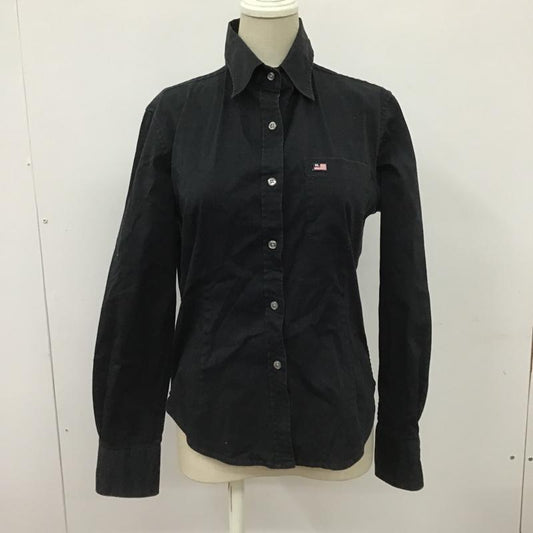 ラルフローレン RALPHLAUREN シャツ、ブラウス 長袖 長袖シャツ カジュアルシャツ カラーシャツ ポケットシャツ M ロゴ、文字 黒 / ブラック /  レディース USED 古着 中古 10097994