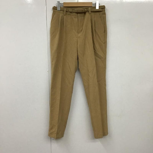 グリーンレーベルリラクシング green label relaxing パンツ スラックス 3514-162-1553 リネコタックベルトパンツ センタータックパンツ カジュアルパンツ スリムパンツ 40 無地 ベージュ / ベージュ /  レディース USED 古着 中古 10097996