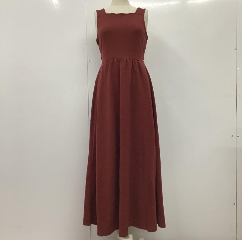 マウジー MOUSSY ワンピース ロングスカート 010AAH80-5670 BACK KNOT DRESS 鹿の子 FREE 無地 ボルドー / ボルドー /  レディース USED 古着 中古 10098002