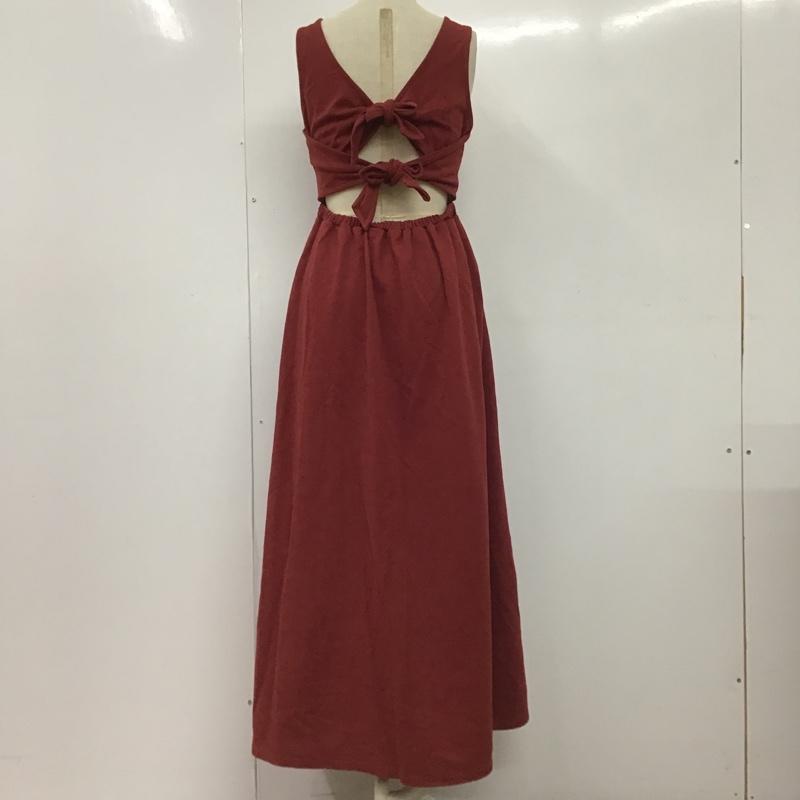 マウジー MOUSSY ワンピース ロングスカート 010AAH80-5670 BACK KNOT DRESS 鹿の子 FREE 無地 ボルドー / ボルドー /  レディース USED 古着 中古 10098002