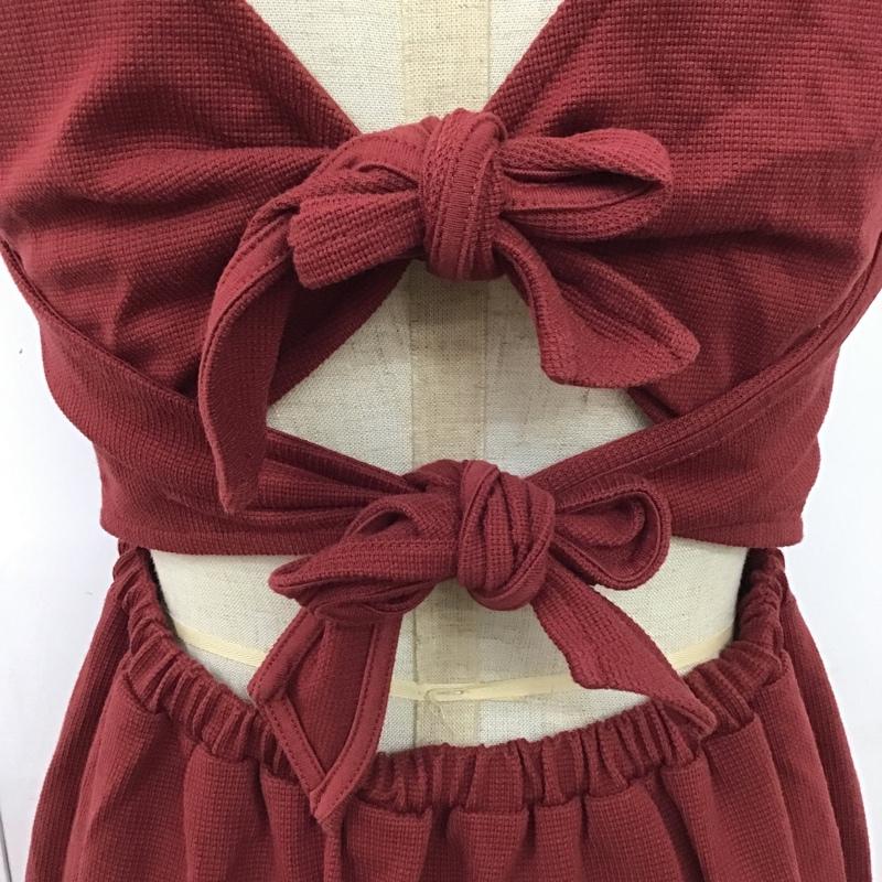 マウジー MOUSSY ワンピース ロングスカート 010AAH80-5670 BACK KNOT DRESS 鹿の子 FREE 無地 ボルドー / ボルドー /  レディース USED 古着 中古 10098002